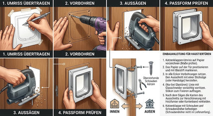 4-Wege-Schloss Hunde-Katzenklappe