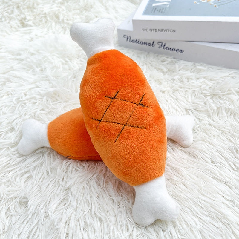 Quietschspielzeug mit Knochen & Gemüse Design für Hunde & Katzen
